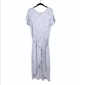 Gibson Latimer Gray Striped Split Belted Dress M